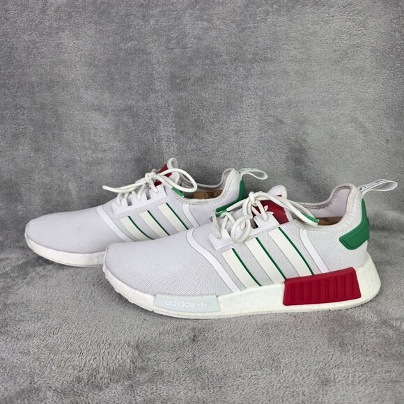 Mens Adidas NMD_R1 White Green Red Sneakers Comfortable Lightweight Size 11.5 - Picture 6 of 7